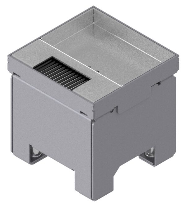 Produktbild UBD 100 101  -  Unterflur-Bodendose UBD 100 inkl. Deckel mit Kante, geschlossen, 15mm Vertiefung und 1 Bürstenauslass